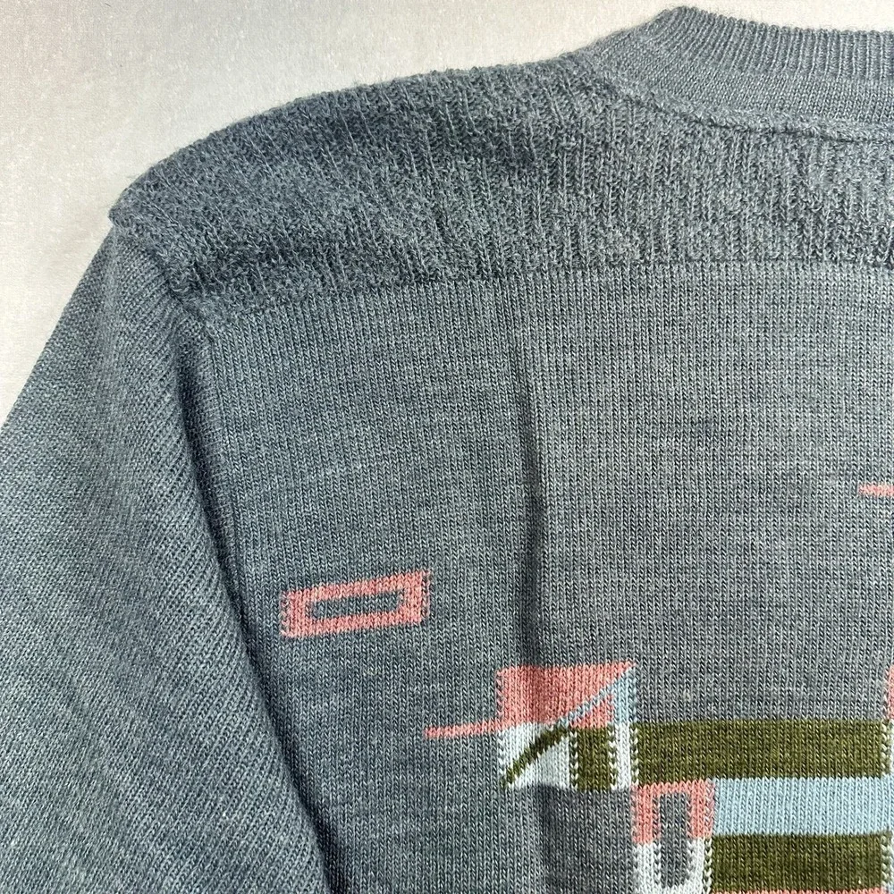 Vintage FIJI Men's Wool Blend Turtleneck Sweater M‎ Green Made in Italy 90s